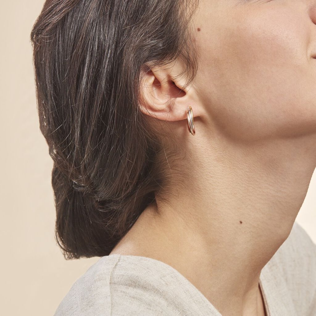 Créoles Tanya Or Tricolore - Boucles d'oreilles créoles Femme | Histoire d’Or