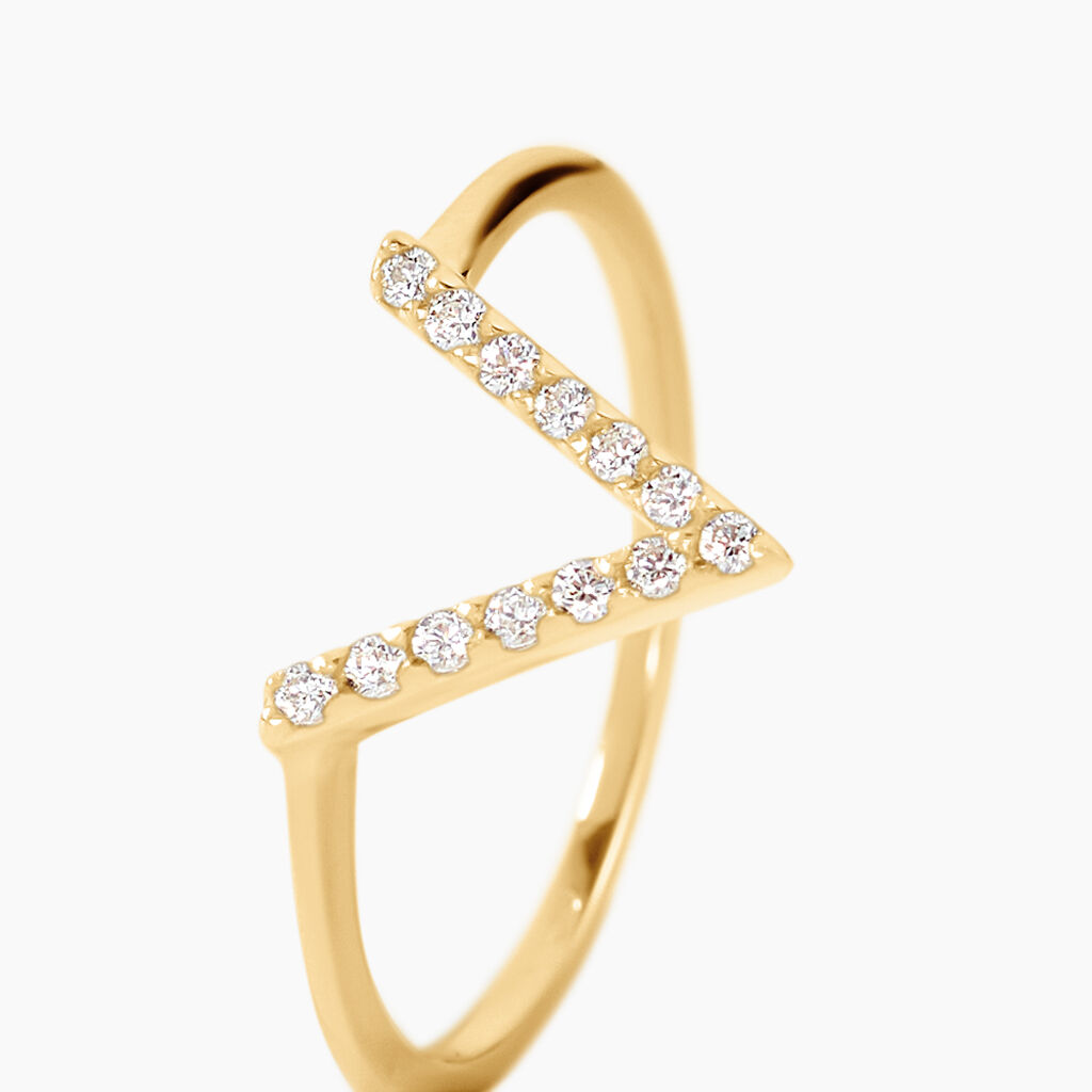 Bague Celene Or Jaune Oxyde De Zirconium - Bagues avec pierre Femme | Histoire d&rsquo;Or