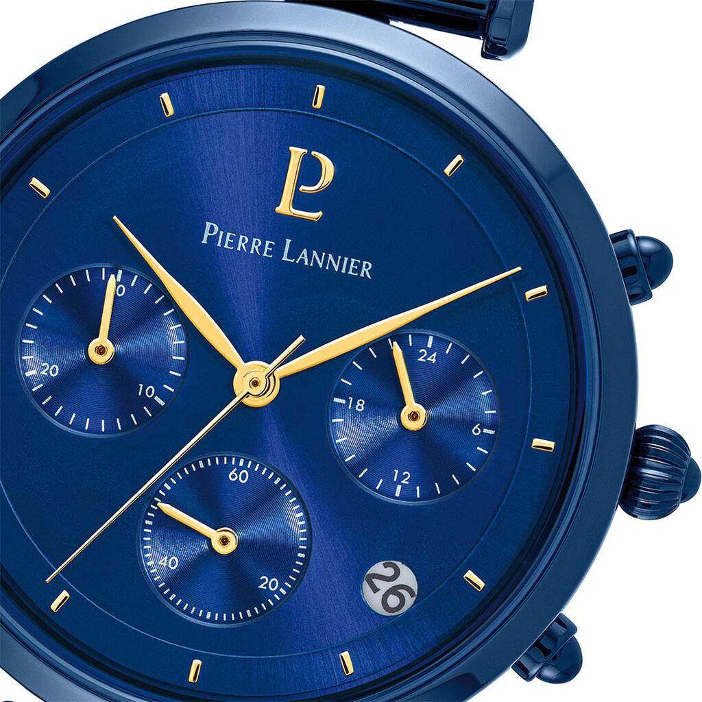 Montre Pierre Lannier Lutecia Bleu - Montres Femme | Histoire d&rsquo;Or
