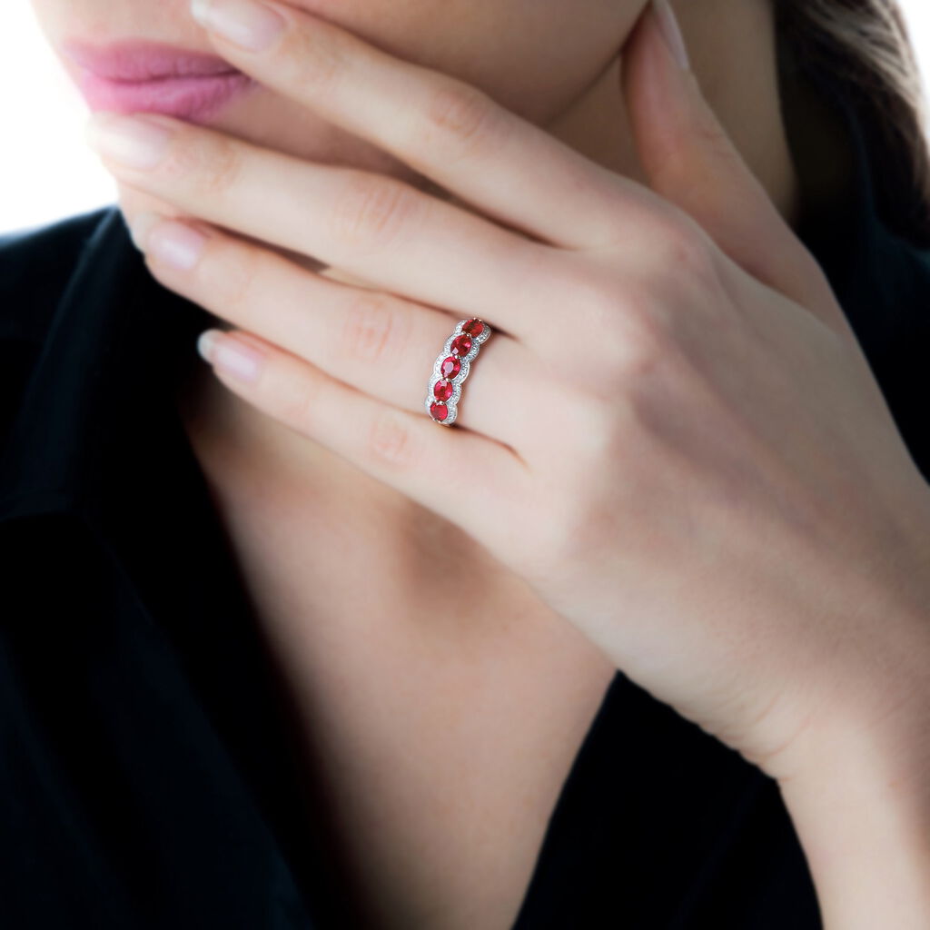 Bague Margaux Or Jaune Rubis Et Diamant - Bagues avec pierre Femme | Histoire d’Or