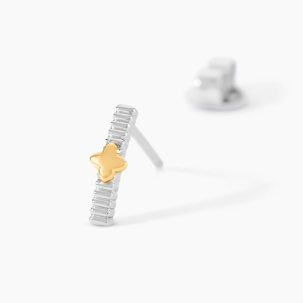 Boucles D'Oreilles Puces Or Jaune Argent Blanc - Clous d'oreilles Femme | Histoire d&rsquo;Or