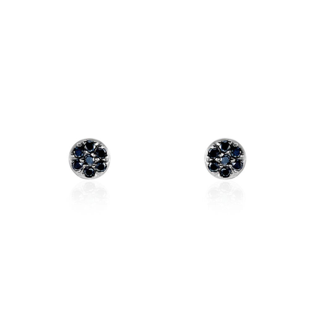 Boucles D'oreilles Puces Teani Or Blanc Diamant - Clous d'oreilles Femme | Histoire d’Or