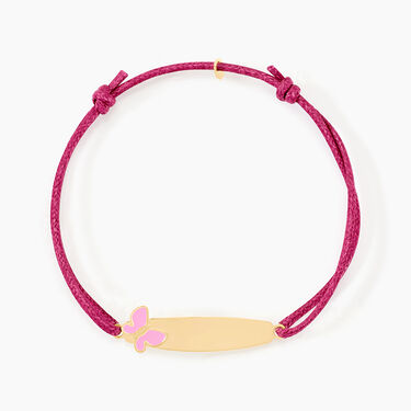 Bracelet Identit&eacute; Helee Papillon Or Jaune