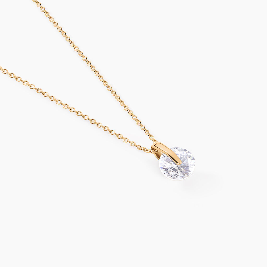 Collier Nelina Plaqu&eacute; Or Jaune Oxyde De Zirconium - Colliers fantaisie Femme | Histoire d&rsquo;Or