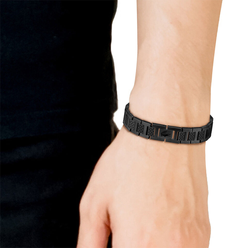 Bracelet Lacoste Metropole Acier Noir - Bijoux Homme | Histoire d’Or