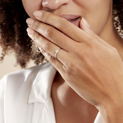 Bague Solitaire Natalia Or Blanc Diamant - Bagues solitaires Femme | Histoire d’Or
