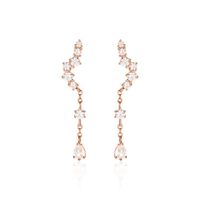 Boucles D'oreilles Pendantes Lir Argent Rose Oxyde De Zirconium