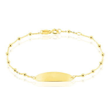 Bracelet Identit&eacute; Evelina Maille Boule Or Jaune