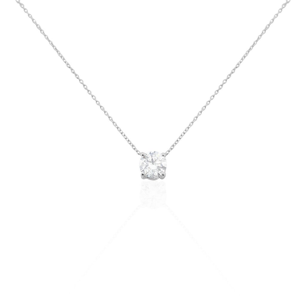 Collier Collection Aphrodite Or Blanc Diamant Synthetique - Colliers Femme | Histoire d’Or