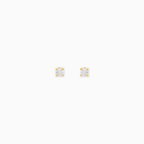 Boucles D'Oreilles Puces One Or Jaune Diamants - Clous d'oreilles Femme | Histoire d&rsquo;Or