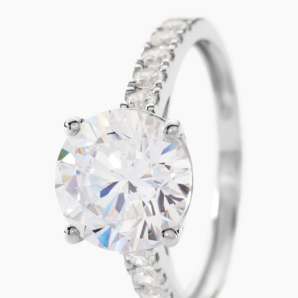 Bague Solitaire Terese Or Blanc Oxyde De Zirconium - Bagues solitaires Femme | Histoire d’Or