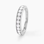 Demi-alliance Or Blanc  Valentine Diamant Synthetique - Alliances 18 carats Femme | Histoire d&rsquo;Or