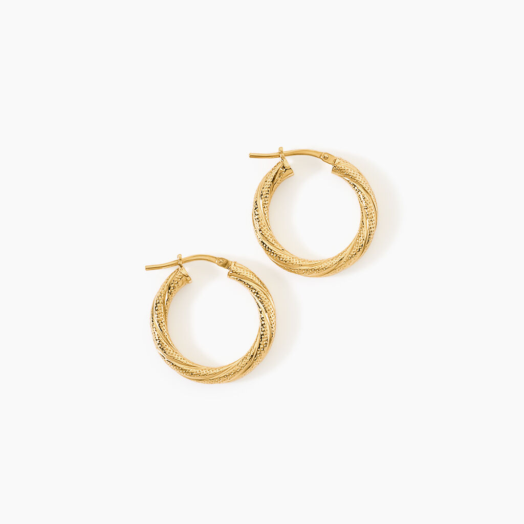 Cr&eacute;oles Clematis Argent Dor&eacute; A L'Or 750/1000 - Boucles d'oreilles cr&eacute;oles Femme | Histoire d&rsquo;Or