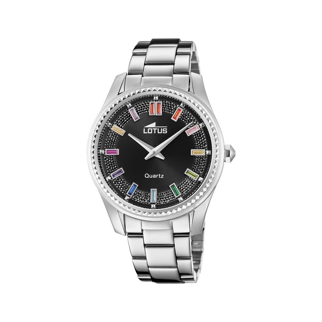 Montre Lotus Bliss Noir - Id&eacute;es cadeaux Femme | Histoire d&rsquo;Or