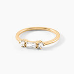 Bague Estela Plaque Or Jaune Oxyde De Zirconium - Bagues avec pierre Femme | Histoire d&rsquo;Or