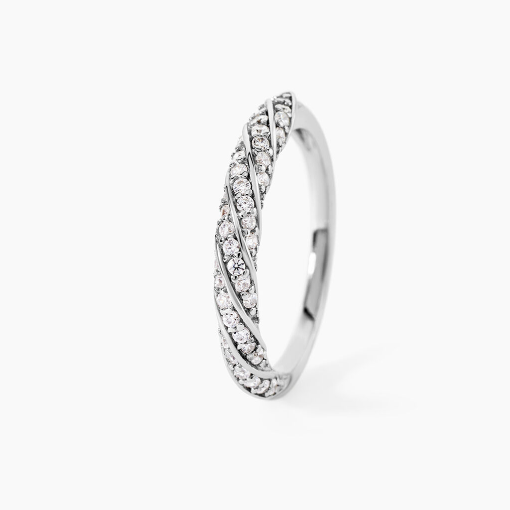 Bague Argent Blanc Clayton Oxydes De Zirconium - Bagues avec pierre Femme | Histoire d&rsquo;Or