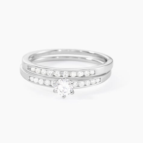 Bague Solitaire Maella Argent Blanc Oxyde De Zirconium - Bagues solitaires Femme | Histoire d&rsquo;Or