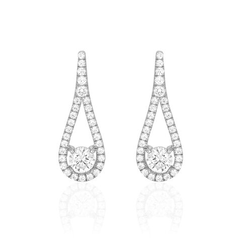 Boucles D'oreilles Pendantes Antonietta Argent  Oxyde De Zirconium - Boucles d'oreilles fantaisie Femme | Histoire d’Or