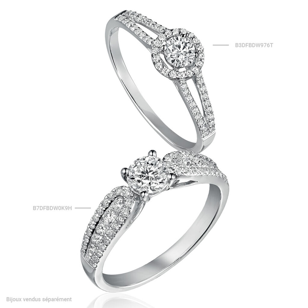 Bague Solitaire Karen Or Blanc Diamant - Bagues solitaires Femme | Histoire d&rsquo;Or