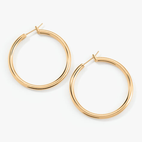 Cr&eacute;oles Adalie Lisse Plaqu&eacute; Or Jaune - Boucles d'oreilles cr&eacute;oles Femme | Histoire d&rsquo;Or