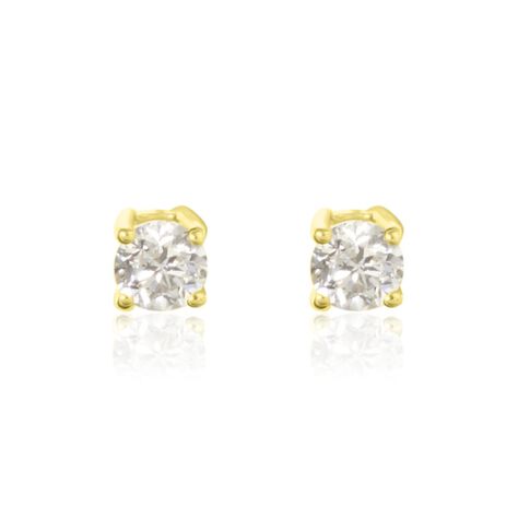 Boucles D'oreilles Puces Aphrodite Or Jaune Diamant - Clous d'oreilles Famille | Histoire d’Or