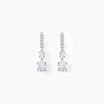 Boucles D'oreilles Pendantes Corianne Argent Blanc Oxyde De Zirconium - Boucles d'oreilles fantaisie Femme | Histoire d&rsquo;Or