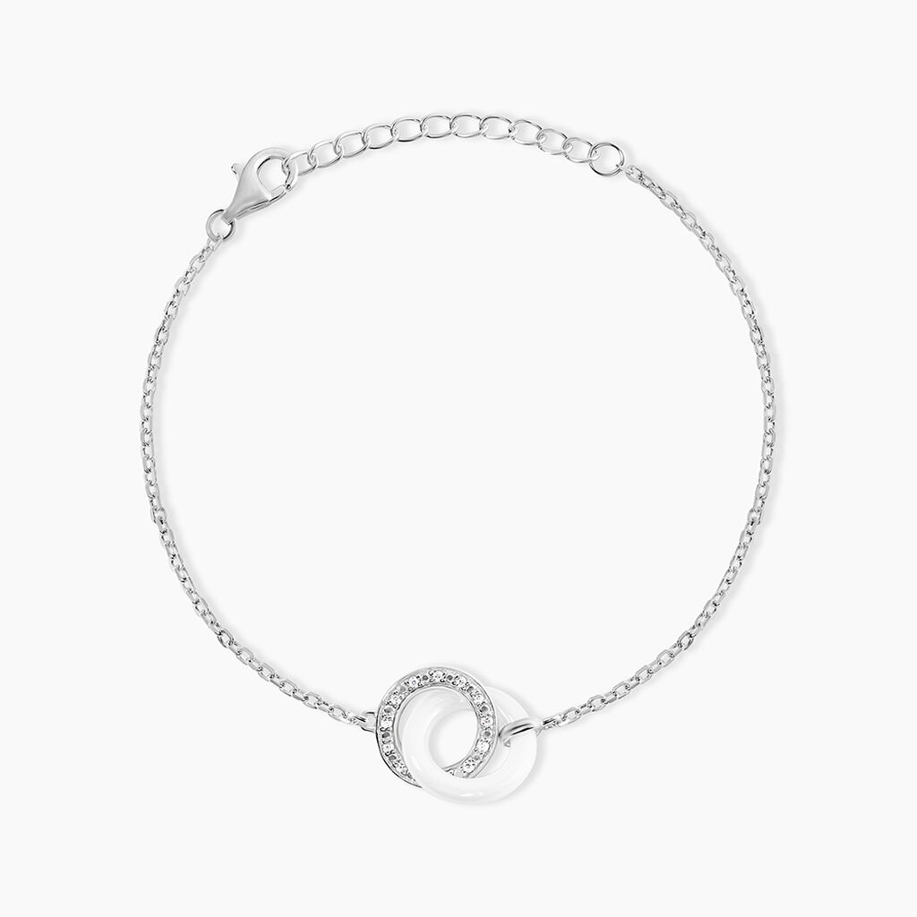 Bracelet Dina Argent Blanc Céramique Et Oxyde De Zirconium -  Femme | Histoire d’Or