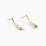 Boucles D'Oreilles Pendantes Usha Or Jaune Emeraude - Boucles d'oreilles pendantes Femme | Histoire d&rsquo;Or