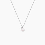 Collier Angel Or Blanc Perle De Culture Oxyde - Colliers Femme | Histoire d&rsquo;Or