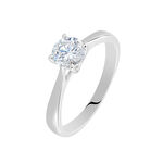 Bague Solitaire Fiona Or Blanc Diamant Synthetique - Bagues solitaires Femme | Histoire d&rsquo;Or