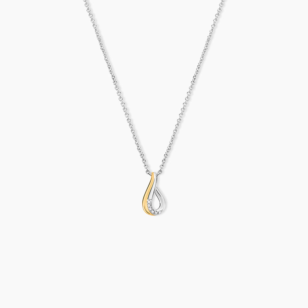 Collier Or Jaune Argent Blanc Oxyde De Zirconium - Colliers Femme | Histoire d&rsquo;Or