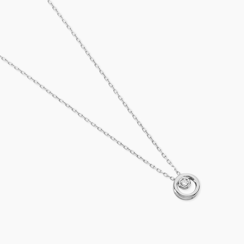Collier Fidelia Or Blanc Diamant - Colliers Femme | Histoire d&rsquo;Or