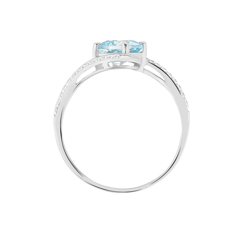 Bague Maria-serena Or Blanc Topaze Et Oxyde De Zirconium - Bagues solitaires Femme | Histoire d&rsquo;Or