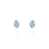 Boucles D'oreilles Puces Prudencia Or Blanc Topaze