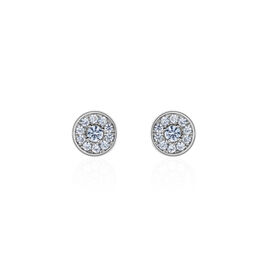 Boucles D'oreilles Puces Auxana Argent Blanc Oxyde De Zirconium - Boucles d'oreilles fantaisie Femme | Histoire d’Or
