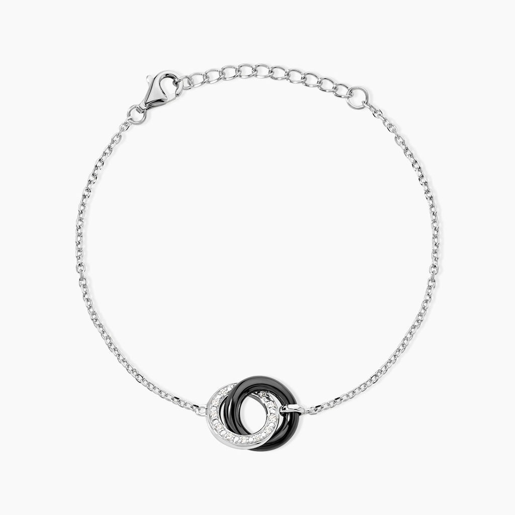 Bracelet Dina Argent Blanc C&eacute;ramique Et Oxyde De Zirconium - Bracelets Femme | Histoire d&rsquo;Or