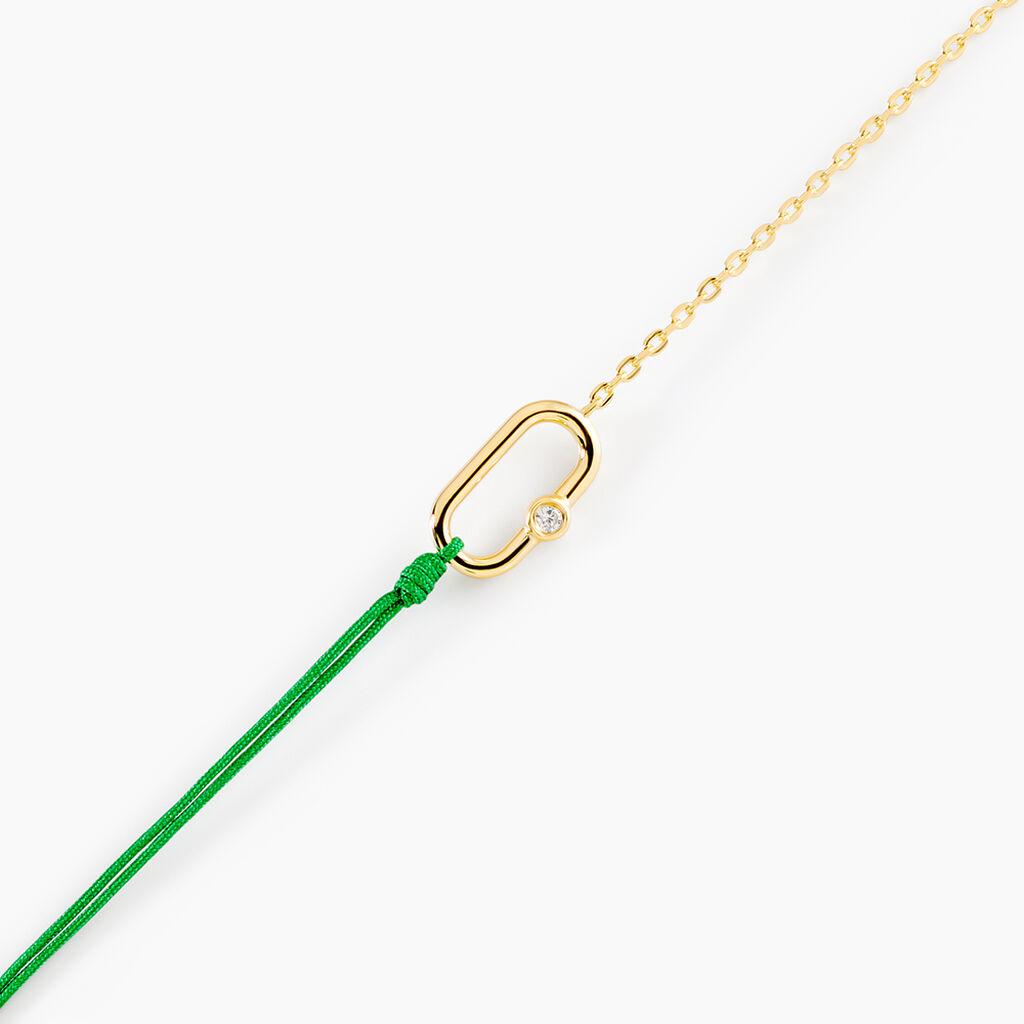 Bracelet Infini Pop Argent Jaune Oxyde De Zirconium - Bracelets cordon Femme | Histoire d&rsquo;Or