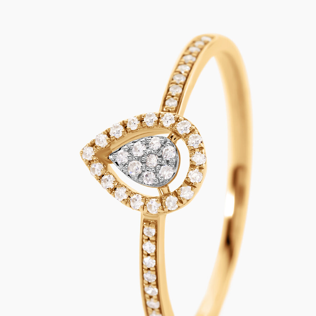 Bague Sevane Or Jaune Diamant - Bagues avec pierre  | Histoire d&rsquo;Or