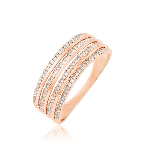 Bague Ines Or Rose Diamant - Bagues avec pierre Femme | Histoire d’Or