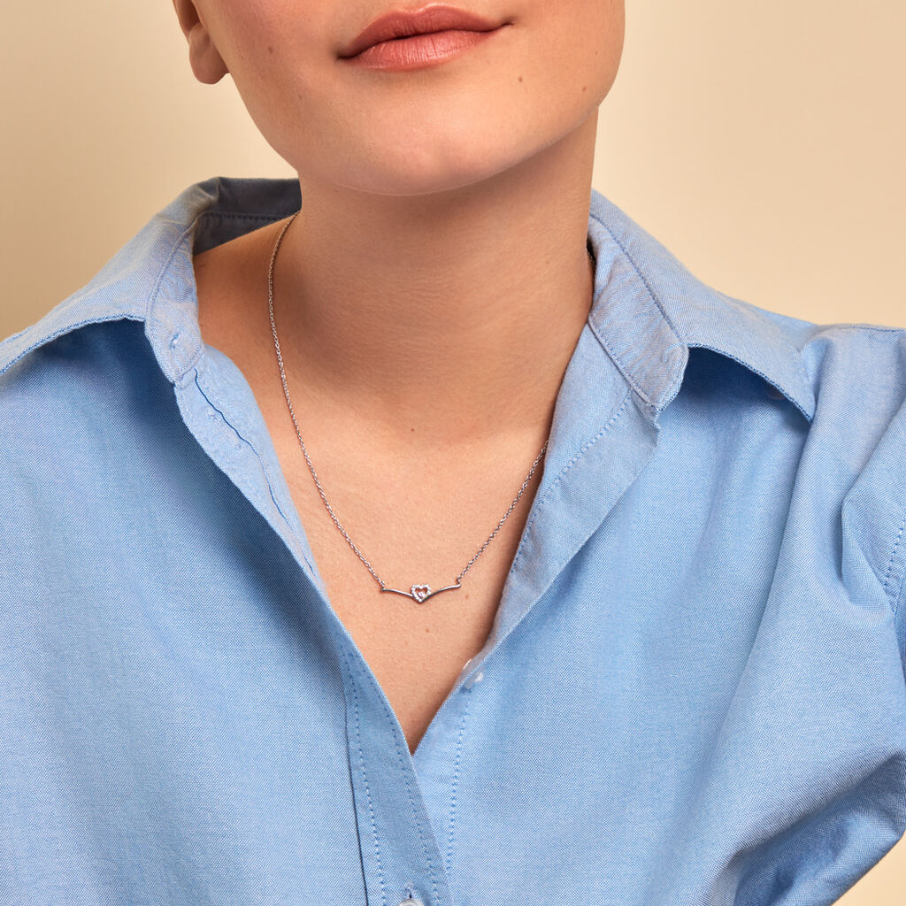 Collier Miline Argent Blanc Oxyde De Zirconium - Nouveautés Femme | Histoire d’Or