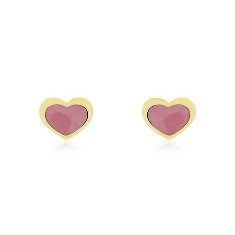 Boucles D'oreilles Puces Coeurs Or Jaune - Clous d'oreilles Enfant | Histoire d’Or