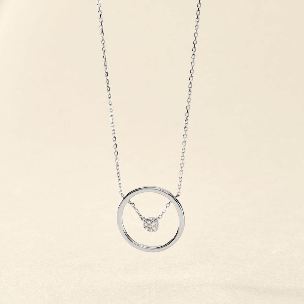 Collier Natalane Or Blanc Diamant - Colliers Femme | Histoire d&rsquo;Or