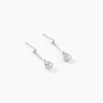 Boucles D'oreilles Pendantes Goutte Or Blanc Topaze - Boucles d'oreilles pendantes Femme | Histoire d&rsquo;Or