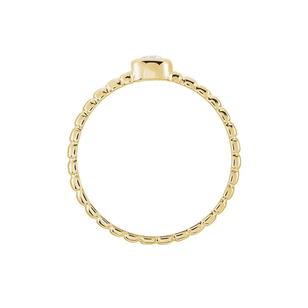 Bague Plaqué Or Jaune Alessandrine Oxyde De Zirconium - Bagues solitaires Femme | Histoire d’Or