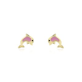 Boucles D'oreilles Puces Mael Dauphin Or Jaune - Clous d'oreilles Enfant | Histoire d’Or