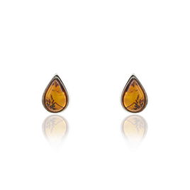 Boucles D'oreilles Puces Argent Blanc Junie Ambre - Boucles d'oreilles fantaisie Femme | Histoire d’Or