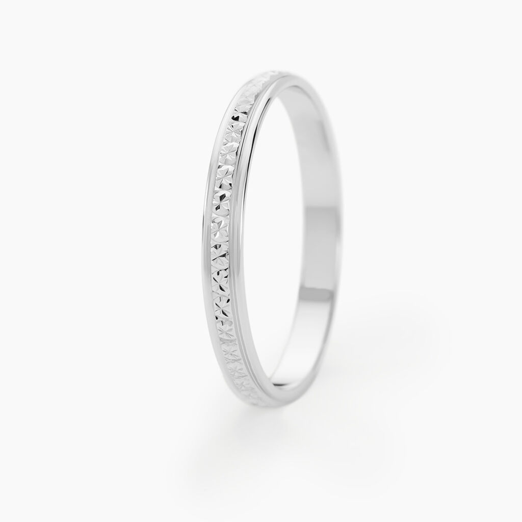 Alliance Venus Ruban Plat Or Blanc - Alliances Femme | Histoire d’Or
