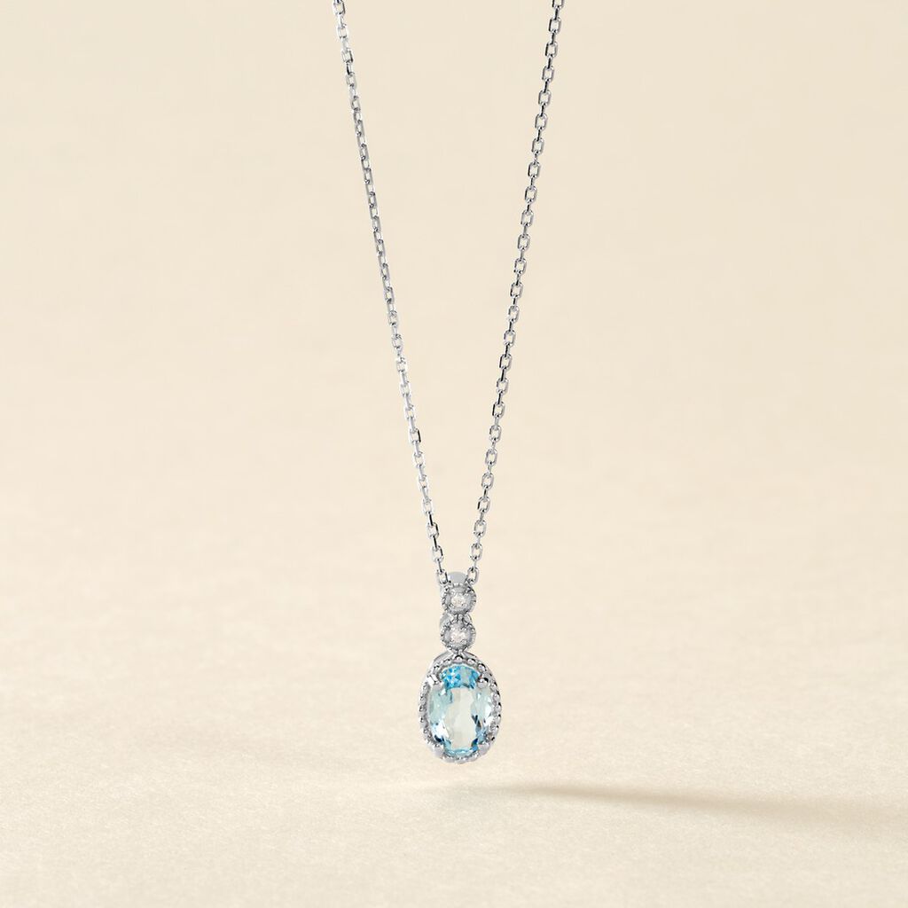 Collier Cyprille Or Blanc Topaze Et Oxyde De Zirconium - Colliers Femme | Histoire d’Or