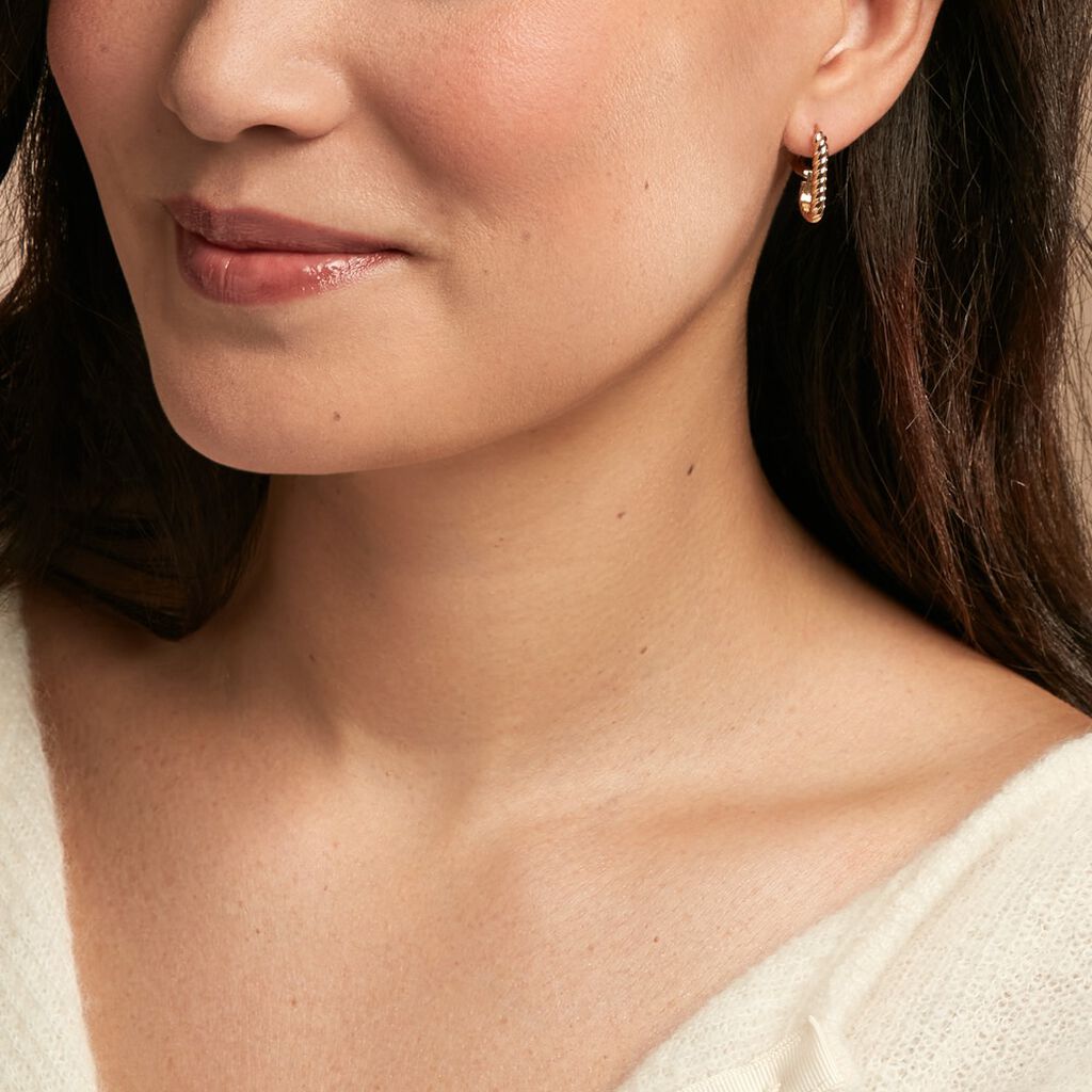 Créoles Hari Plaqué Or Jaune - Boucles d'oreilles créoles Femme | Histoire d’Or