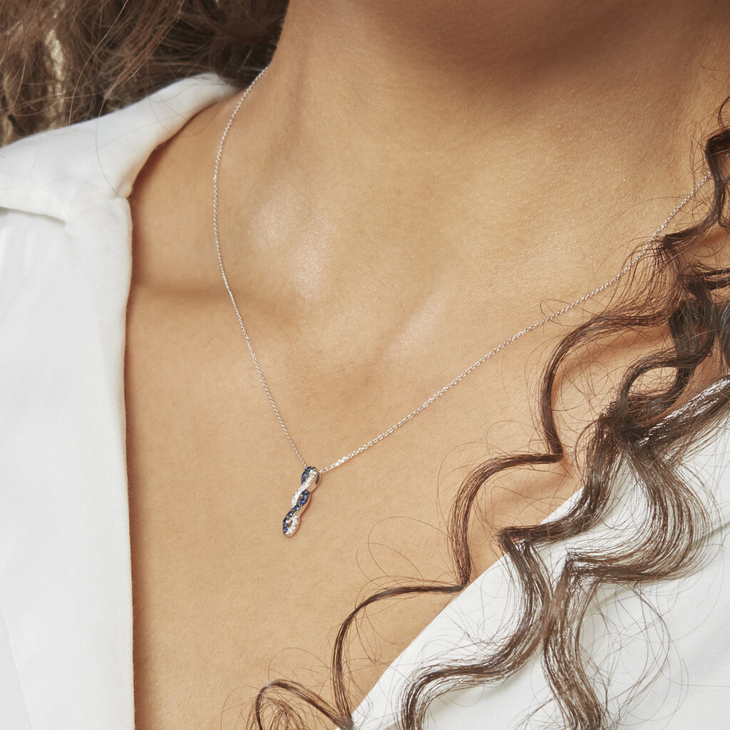 Collier Ligera Or Blanc Saphir Et Diamant - Colliers Femme | Histoire d’Or